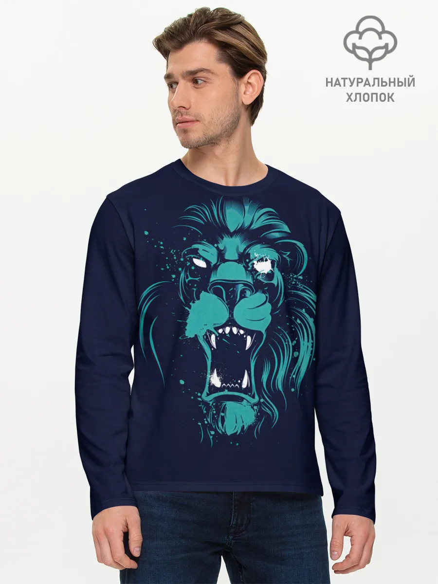 Мужской лонгслив базовый / Лев