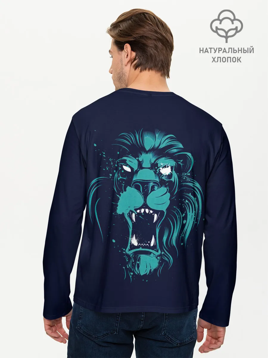 Мужской лонгслив базовый / Лев