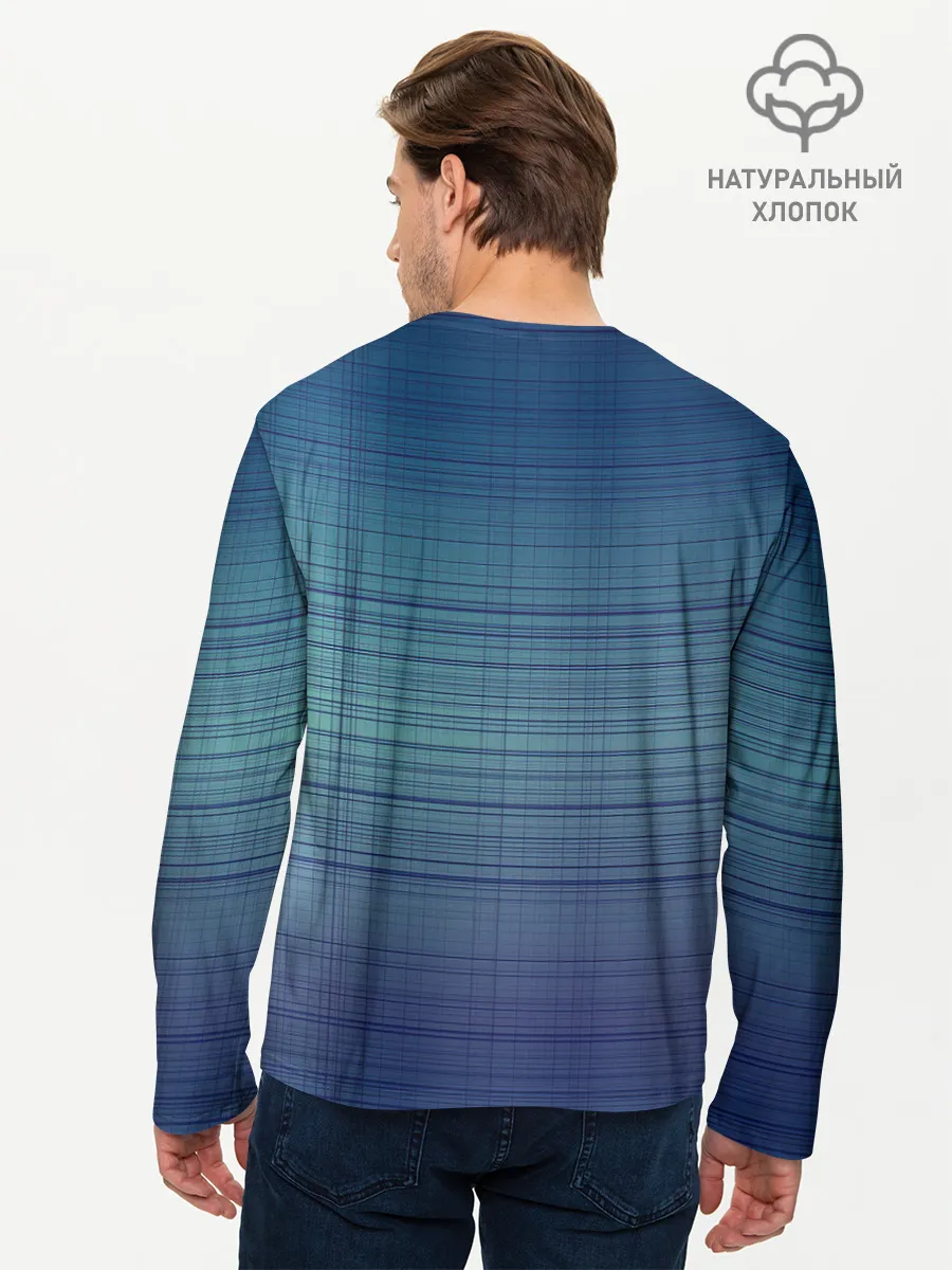 Мужской лонгслив базовый / Синяя сетка