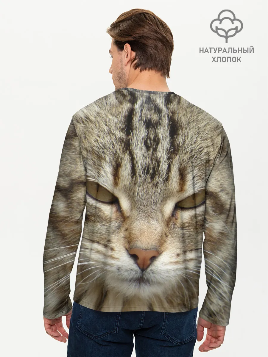 Мужской лонгслив базовый / Кот