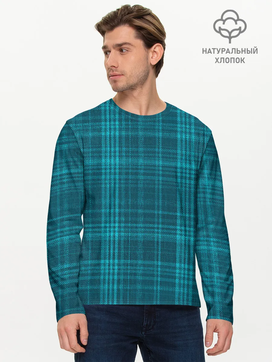 Мужской лонгслив базовый / Зеленая форма