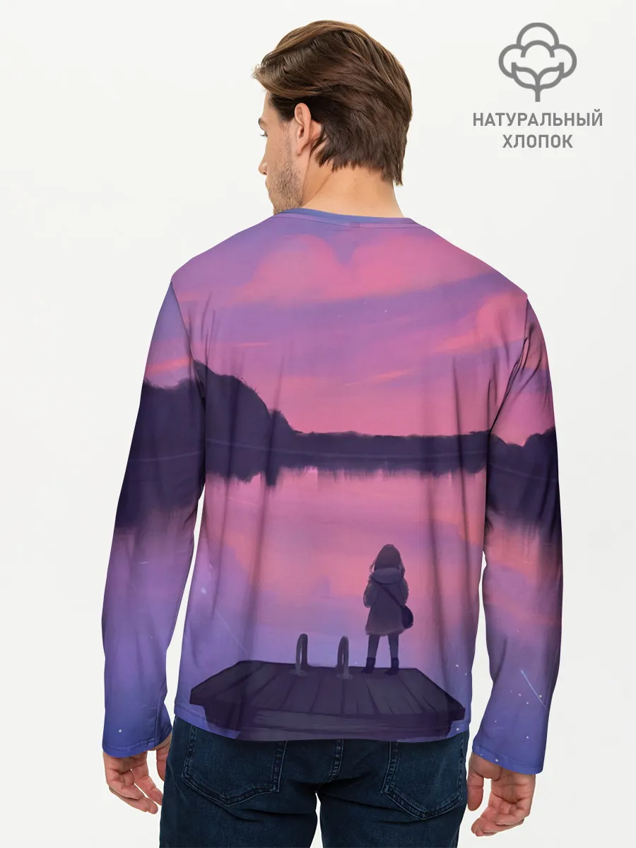 Мужской лонгслив базовый / Закат Солнце