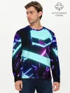 Мужской лонгслив базовый / Blue Neons