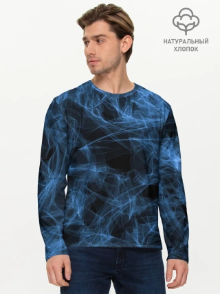 Мужской лонгслив базовый / Синяя паутина