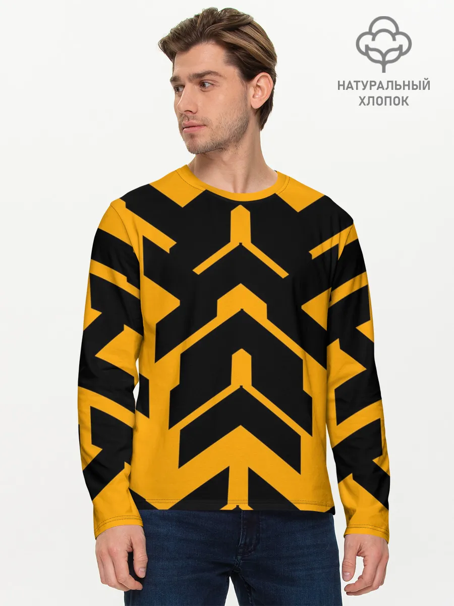 Мужской лонгслив базовый / геометрия концепт