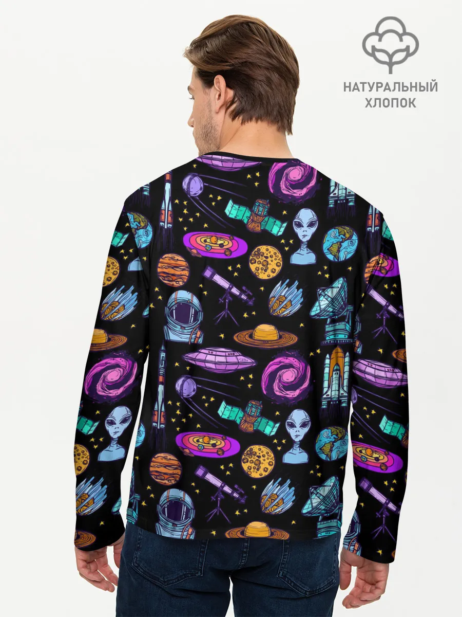 Мужской лонгслив базовый / космос