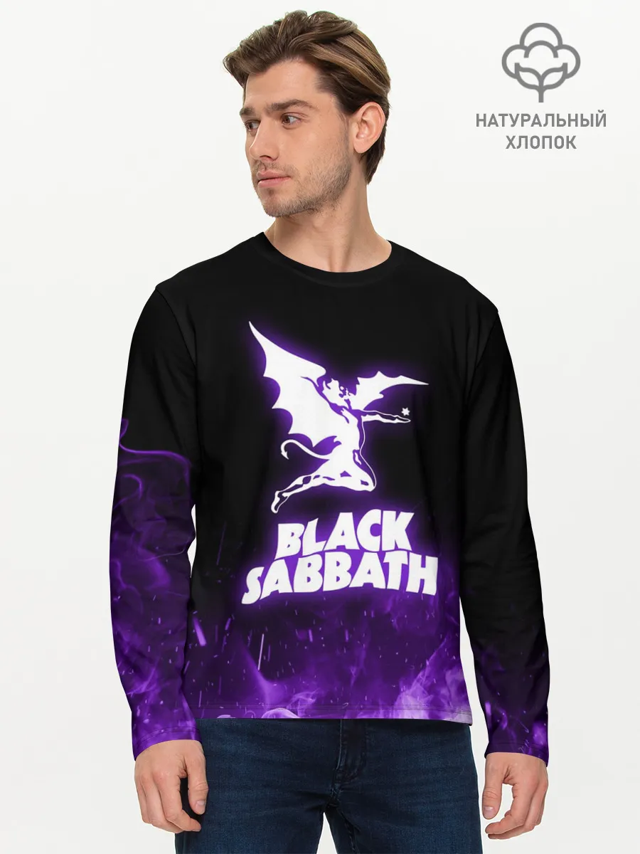 Мужской лонгслив базовый / Black Sabbath NEON