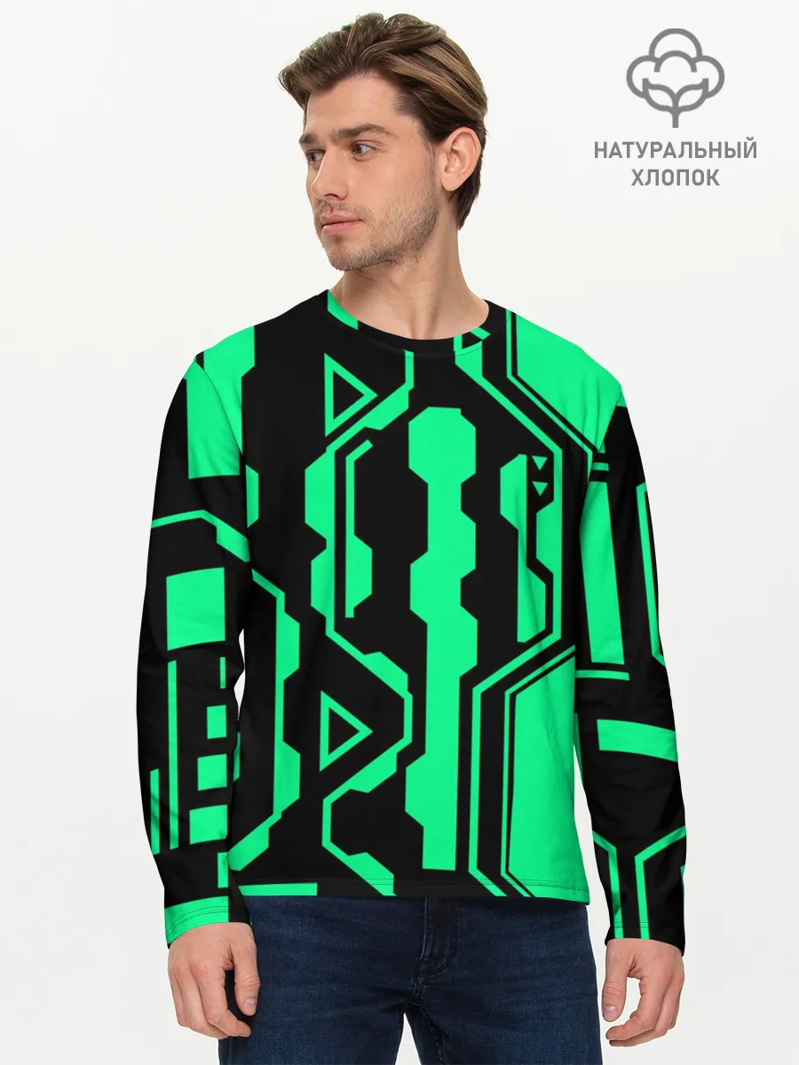 Мужской лонгслив базовый / КИБЕРПАНК