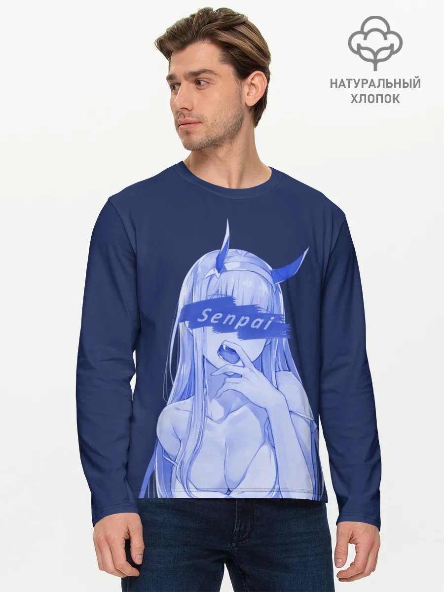 Мужской лонгслив базовый / Zero Two Senpai