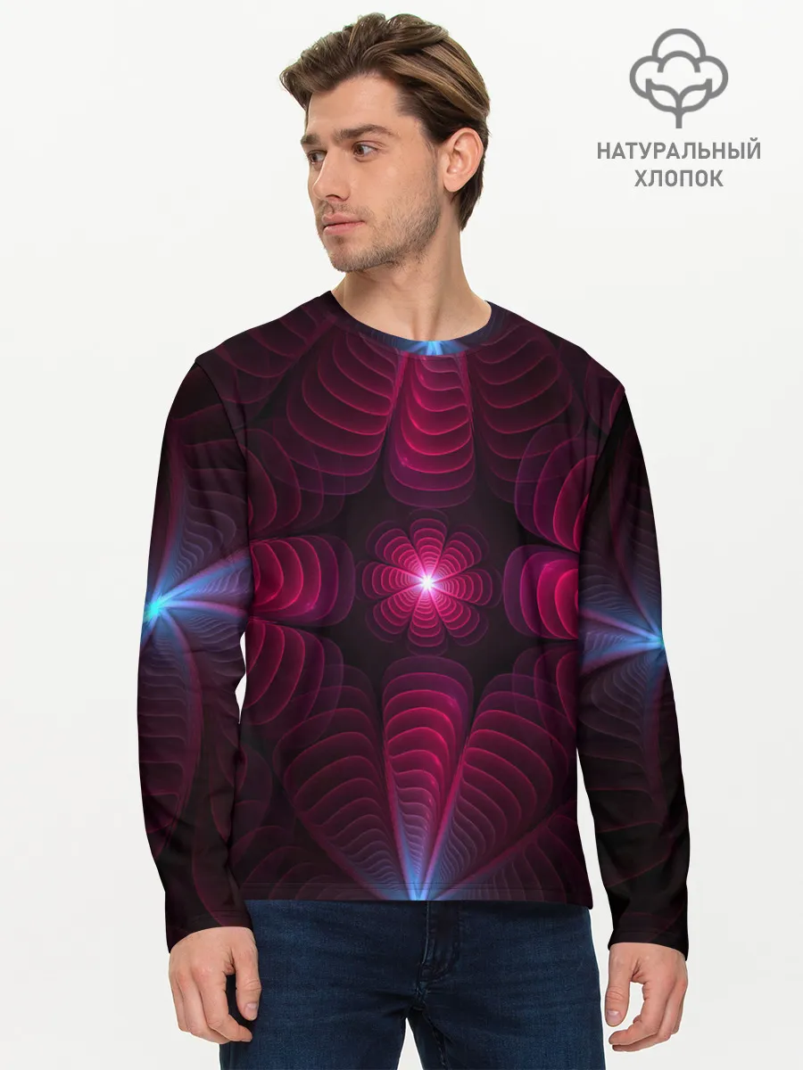 Мужской лонгслив базовый / Инопланетные цветы