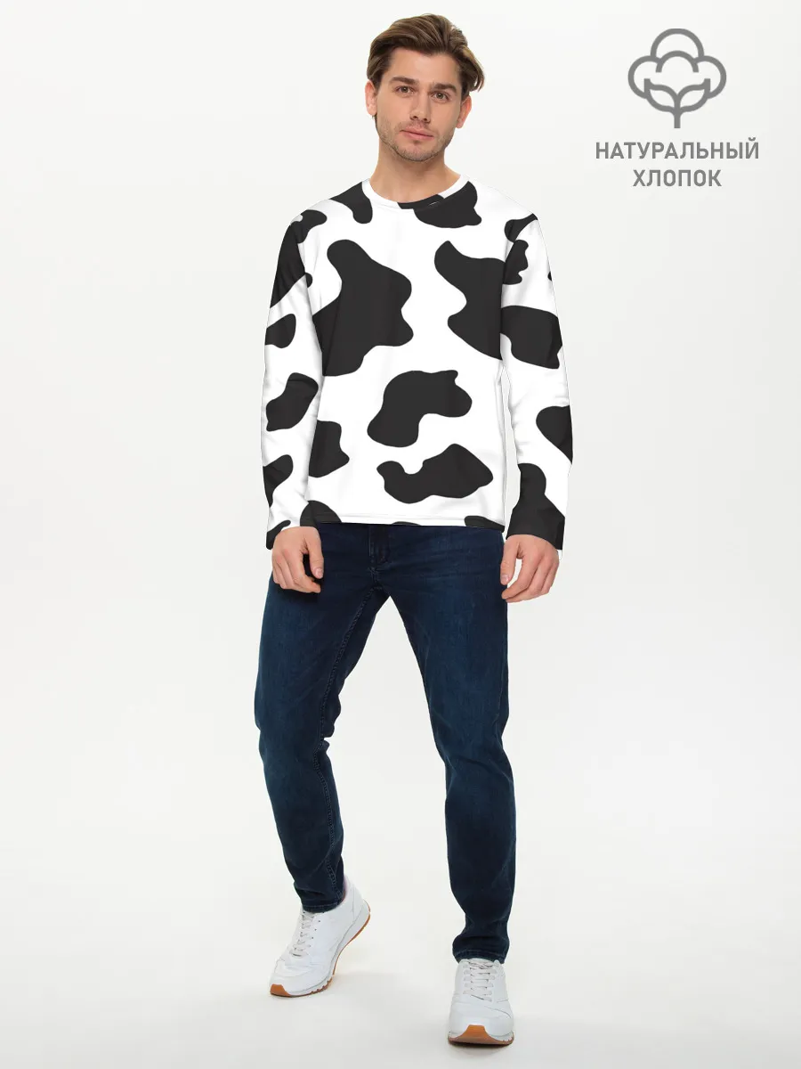 Мужской лонгслив базовый / COW PRINT