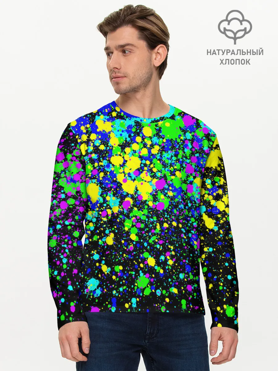 Мужской лонгслив базовый / Неоновые краски лета