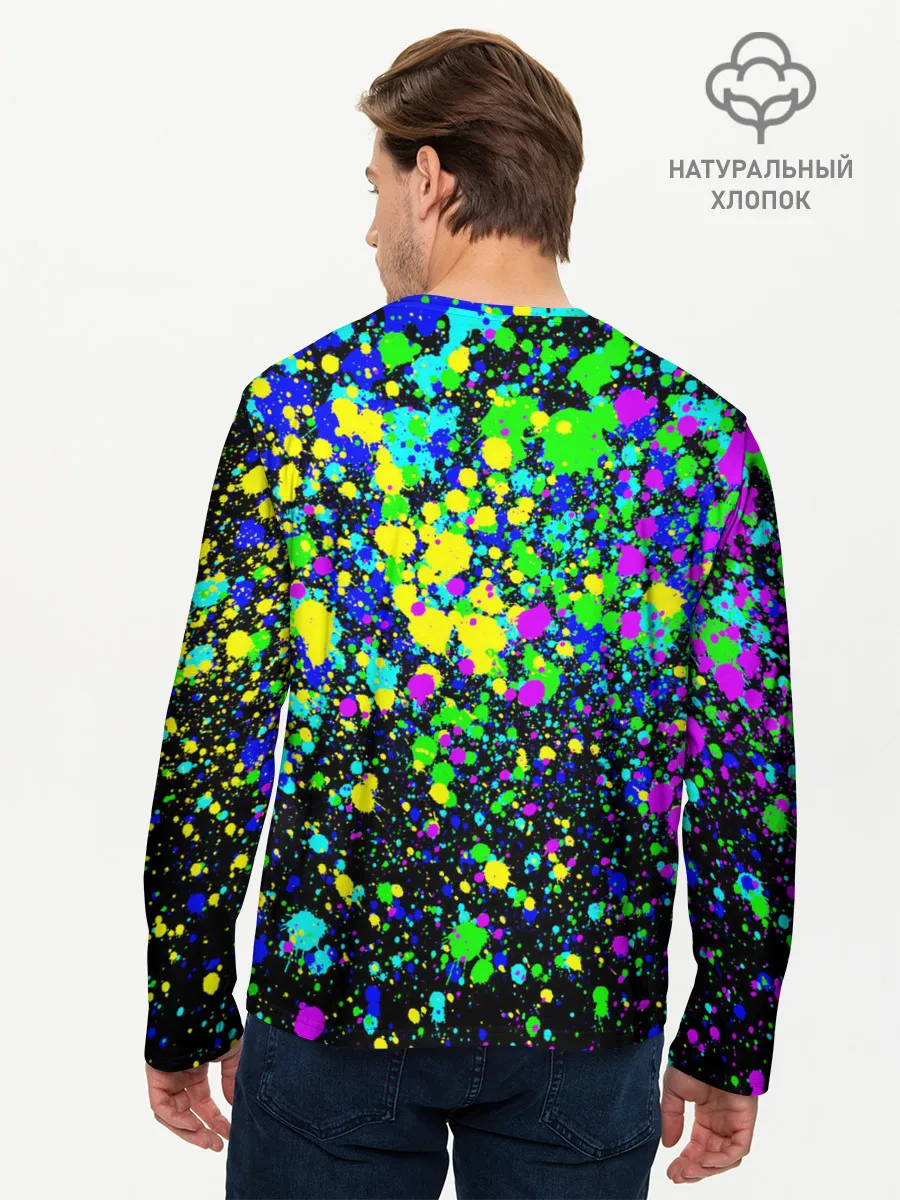 Мужской лонгслив базовый / Неоновые краски лета