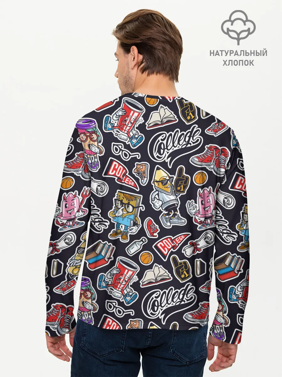 Мужской лонгслив базовый / Pop art