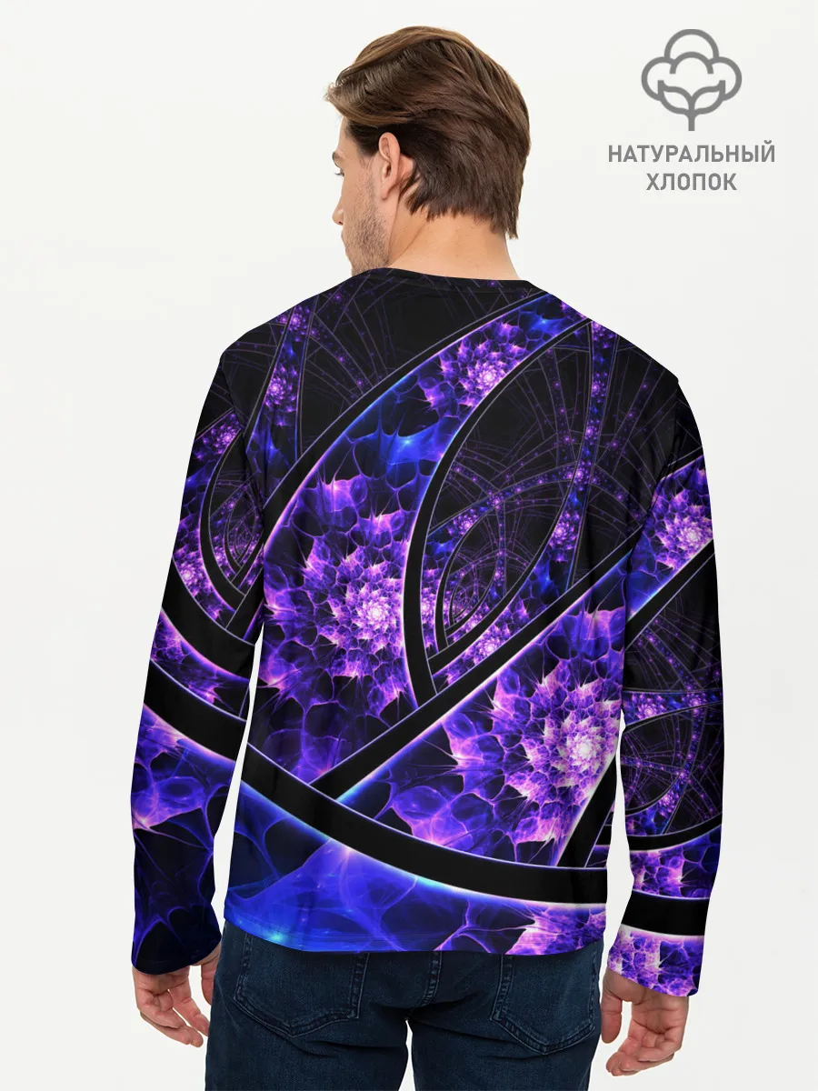 Мужской лонгслив базовый / Фрактал линии