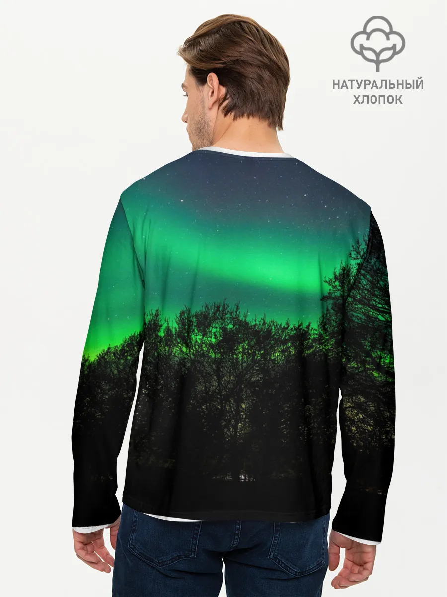 Мужской лонгслив базовый / Северное сияние