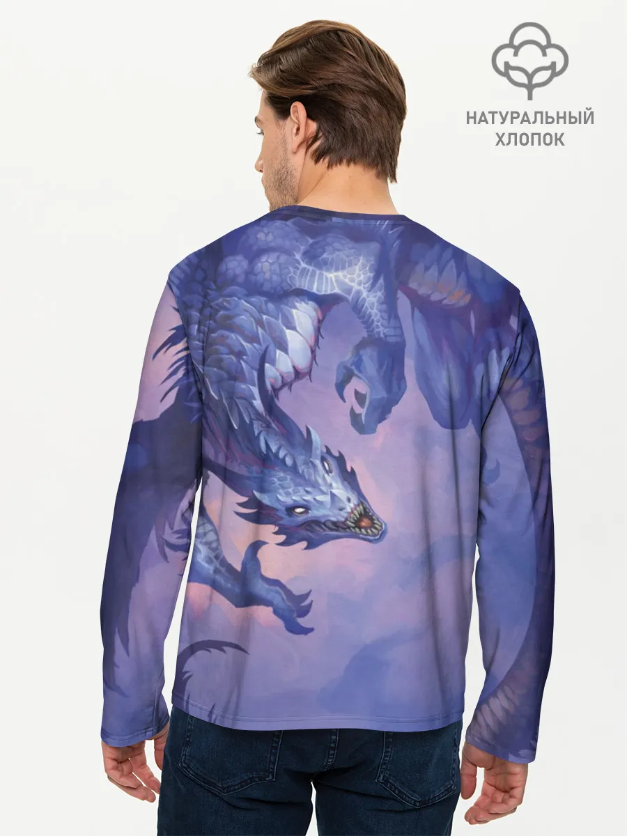 Мужской лонгслив базовый / Дракон воды