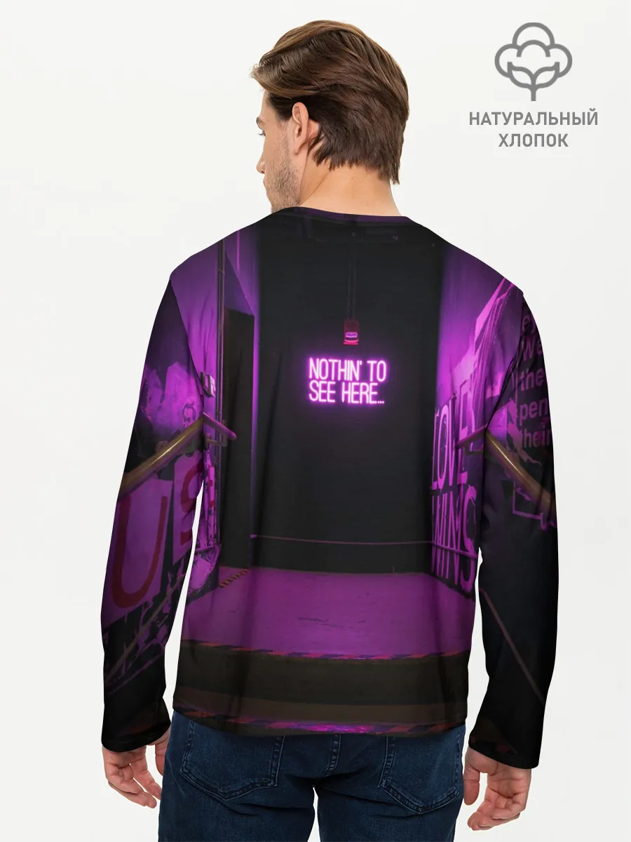 Мужской лонгслив базовый / Неоновый стиль