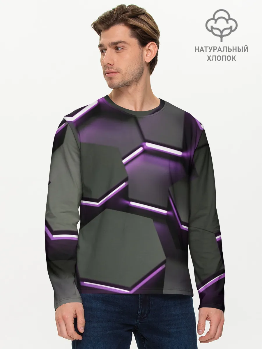 Мужской лонгслив базовый / Neon light