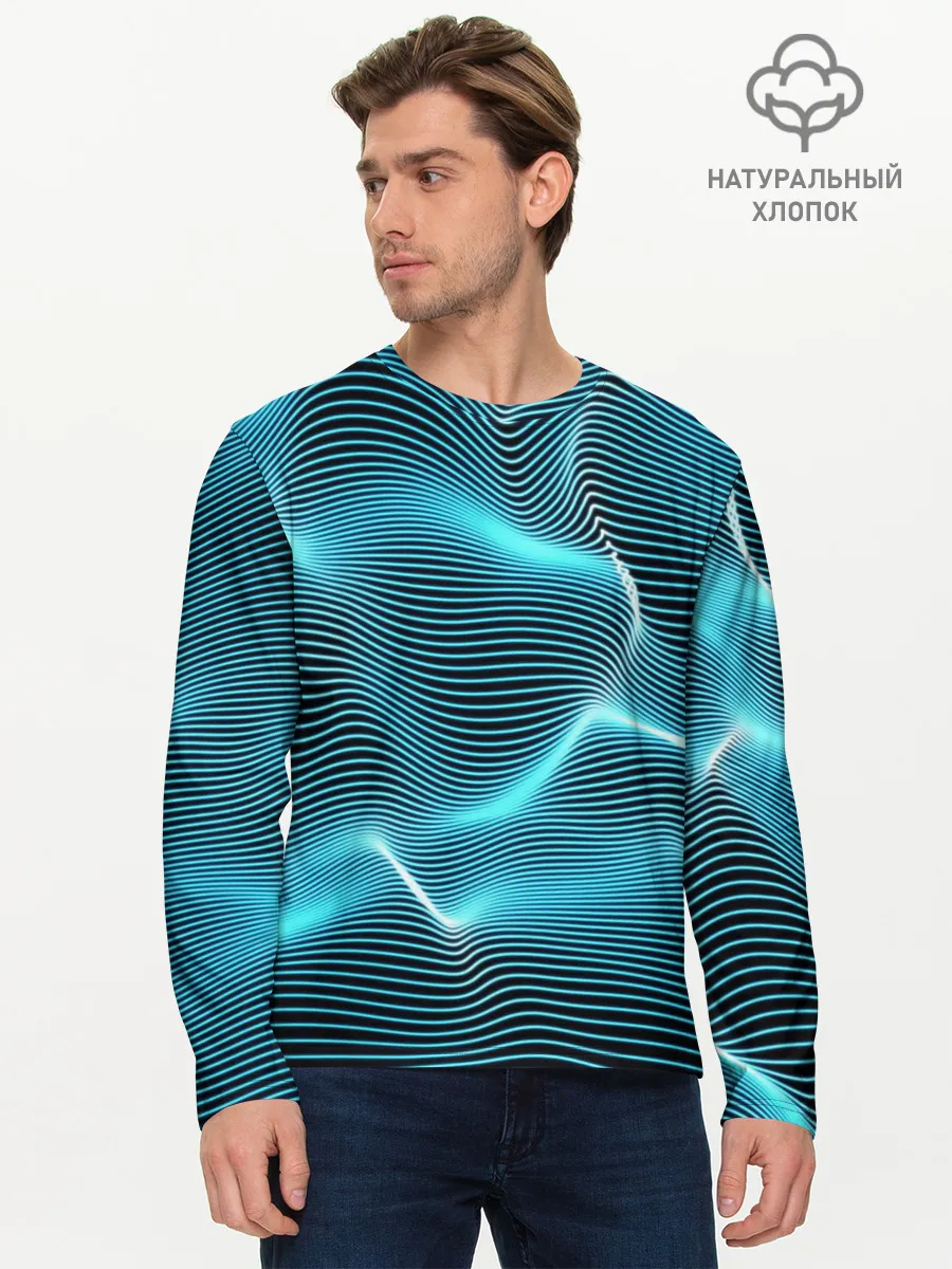 Мужской лонгслив базовый / Neon lines