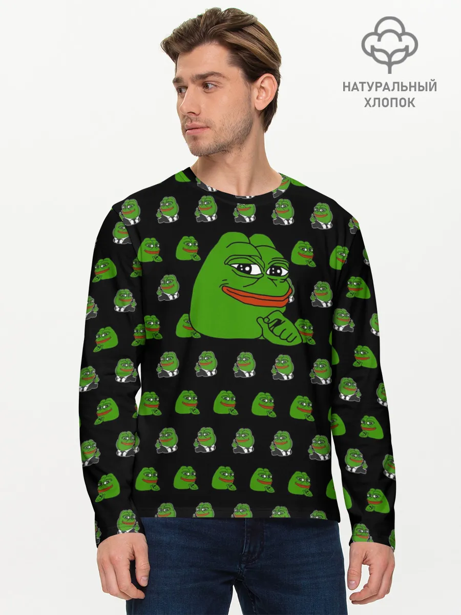Мужской лонгслив базовый / Frog Pepe