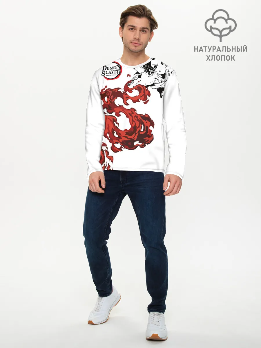 Мужской лонгслив базовый / Клинок, рассекающий демонов
