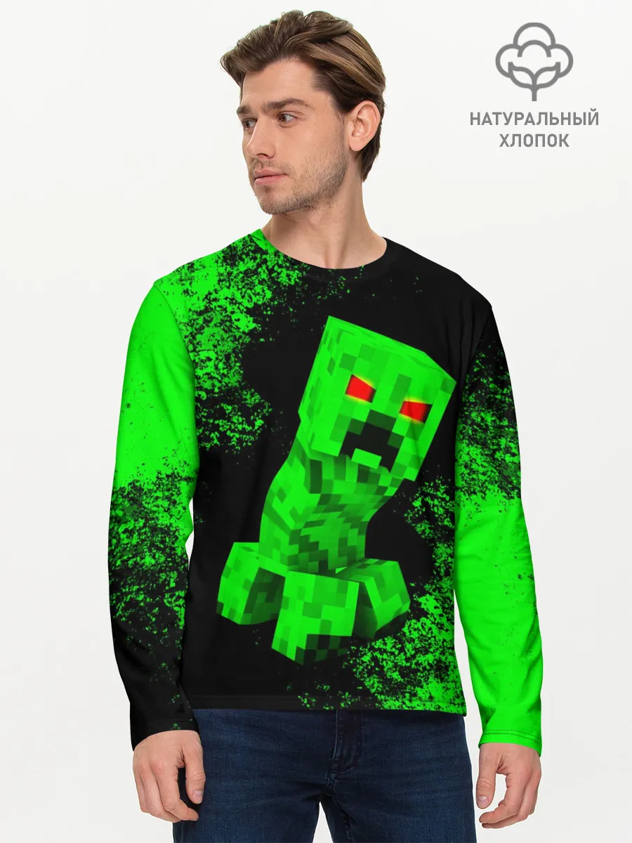 Мужской лонгслив базовый / MINECRAFT CREEPER