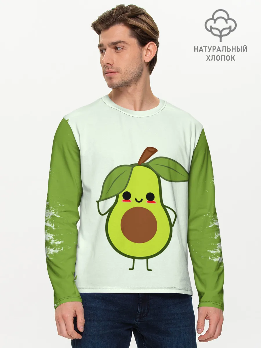Мужской лонгслив базовый / Авокадо