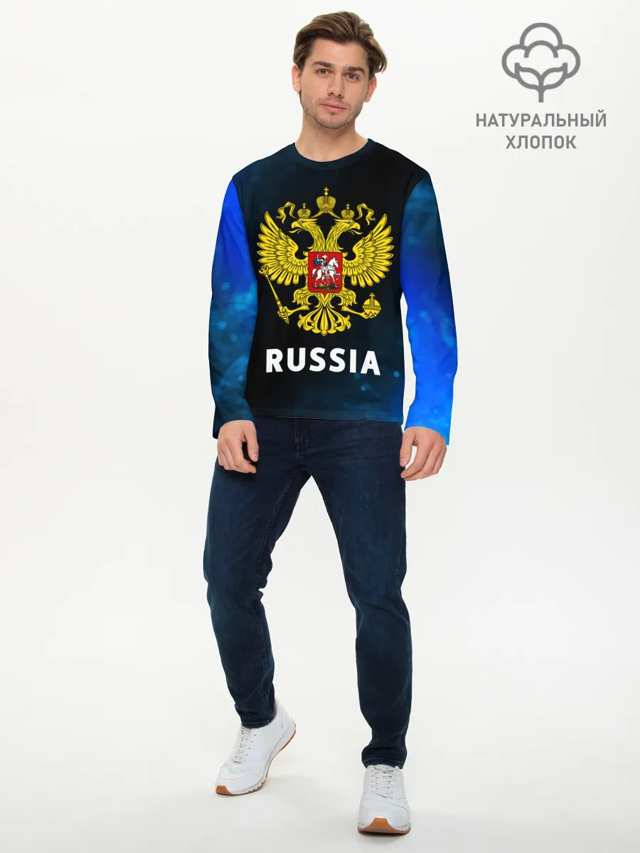 Мужской лонгслив базовый / RUSSIA / РОССИЯ