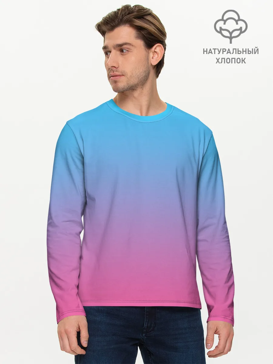 Мужской лонгслив базовый / Текстура Неоновая