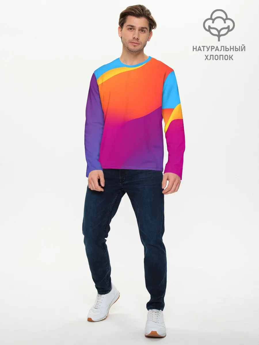 Мужской лонгслив базовый / ТЕКСТУРА ГРАДИЕНТА