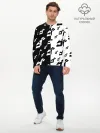 Мужской лонгслив базовый / Паттерн ДжоДжо черно-белый