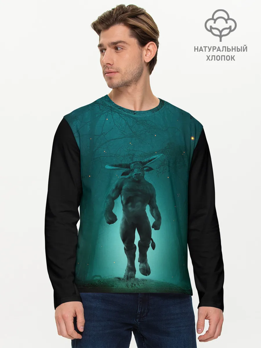 Мужской лонгслив базовый / Бык Миноса