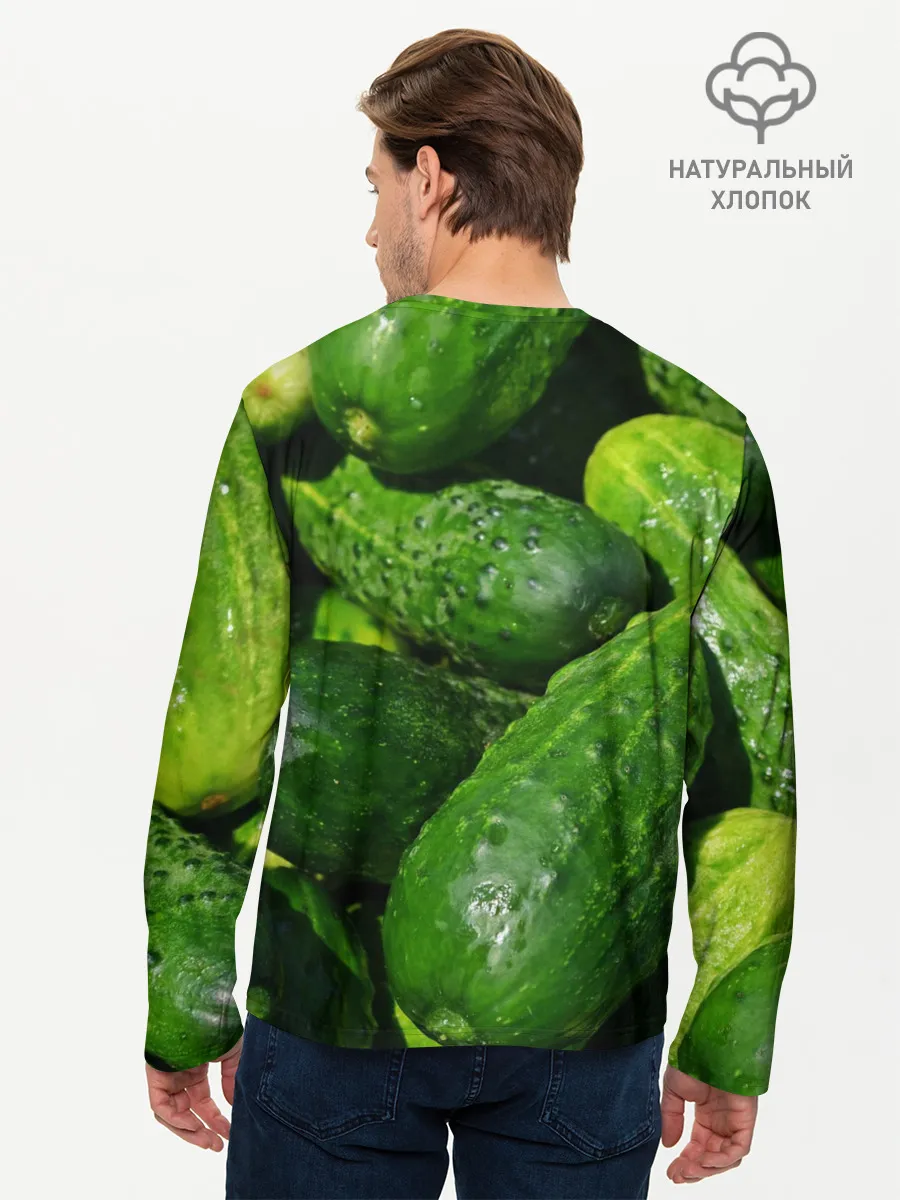 Мужской лонгслив базовый / Огурцы