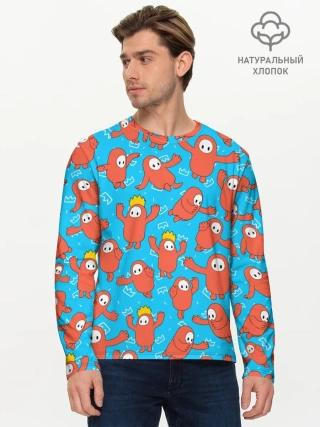 Мужской лонгслив базовый / Fall guys red