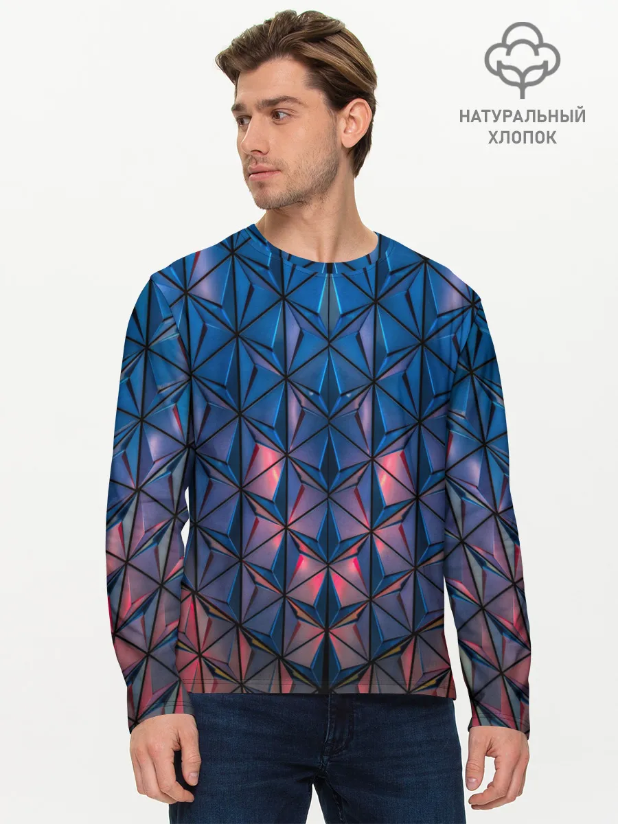 Мужской лонгслив базовый / Геометрический принт