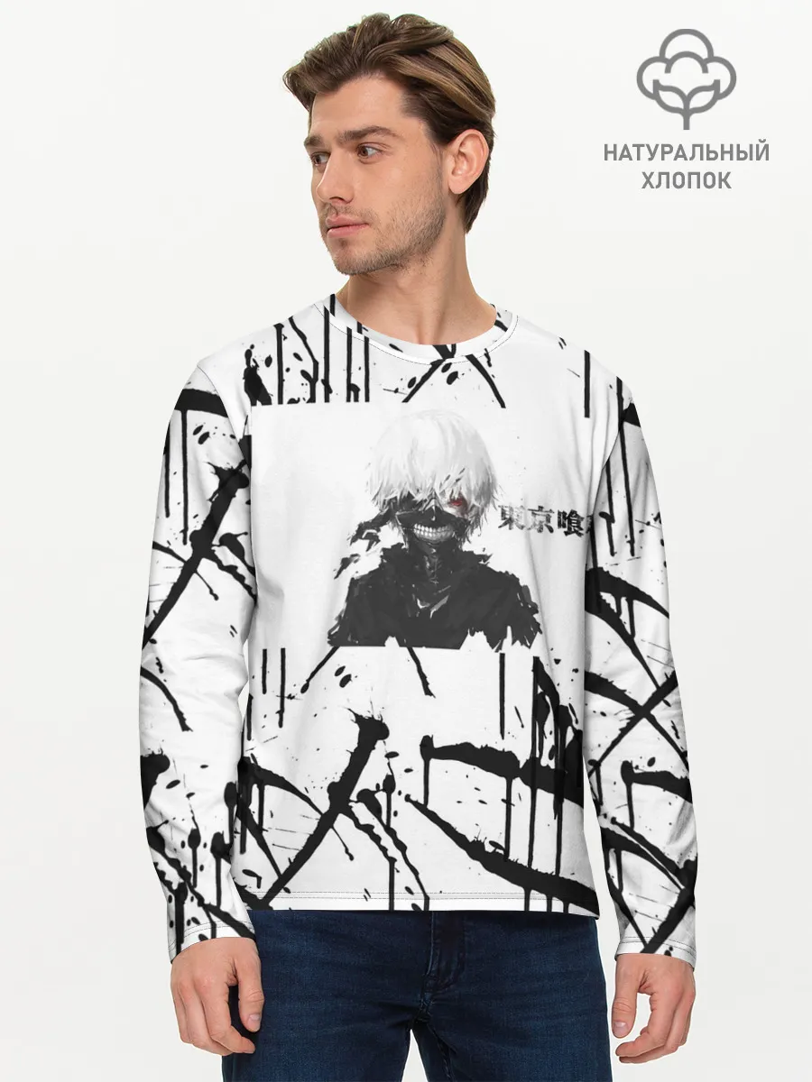 Мужской лонгслив базовый / Токийский гуль