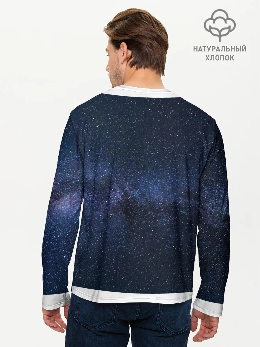 Мужской лонгслив базовый / звездное небо