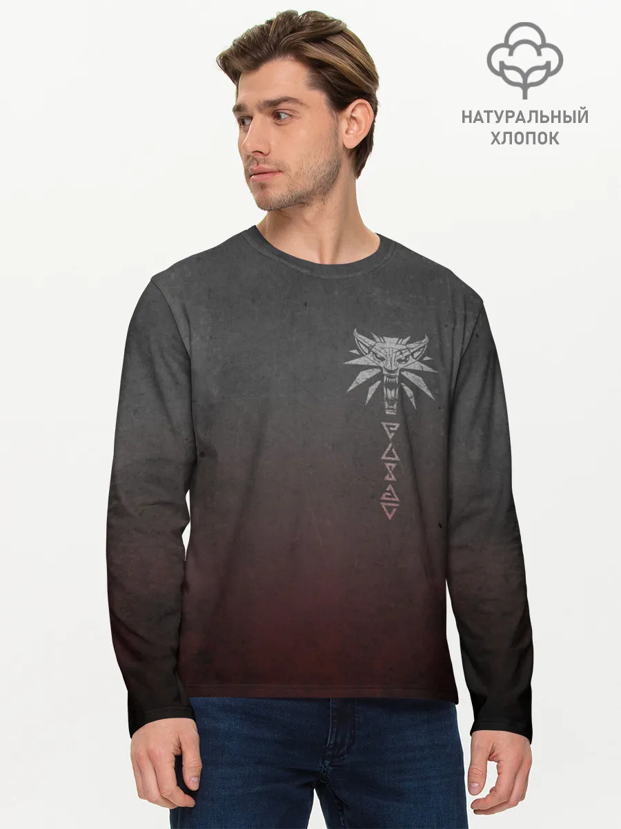 Мужской лонгслив базовый / Эмблема Ведьмак