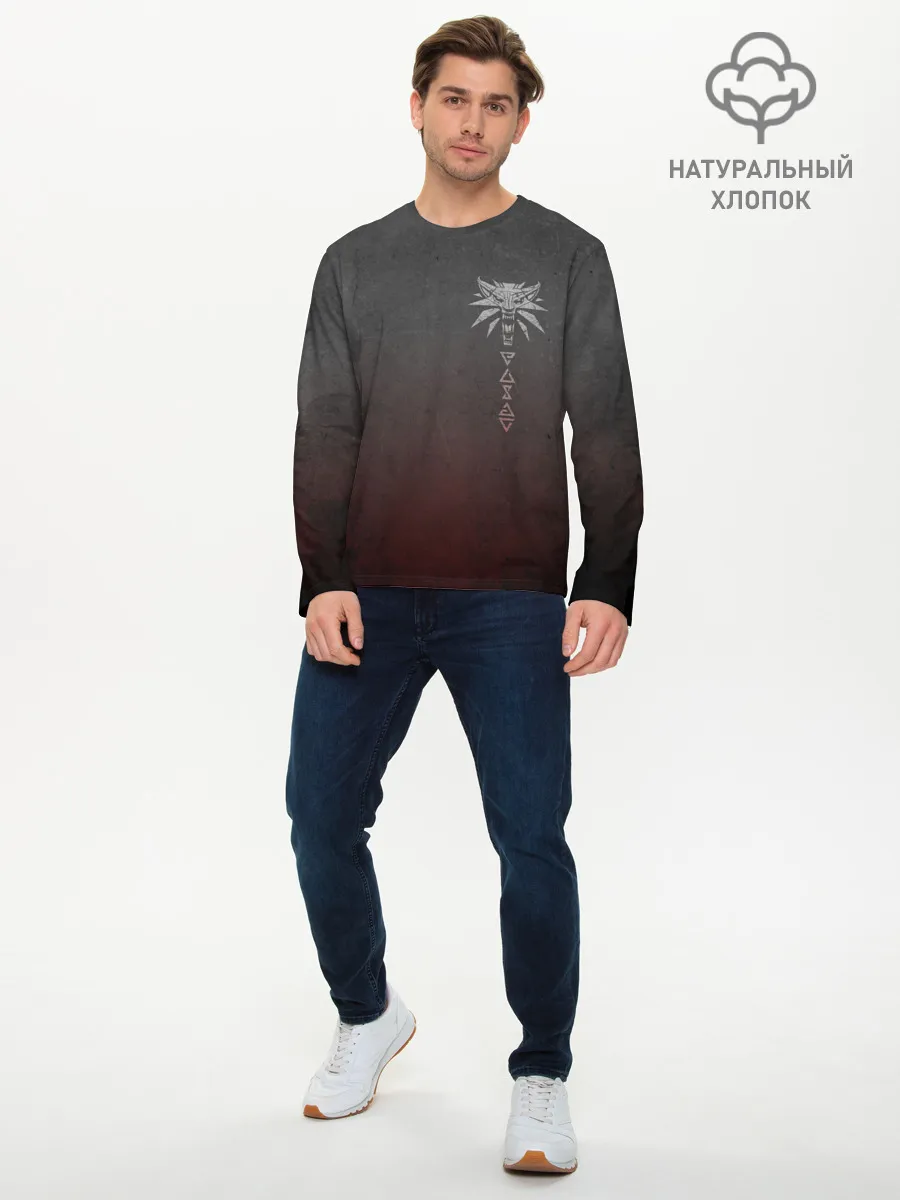 Мужской лонгслив базовый / Эмблема Ведьмак