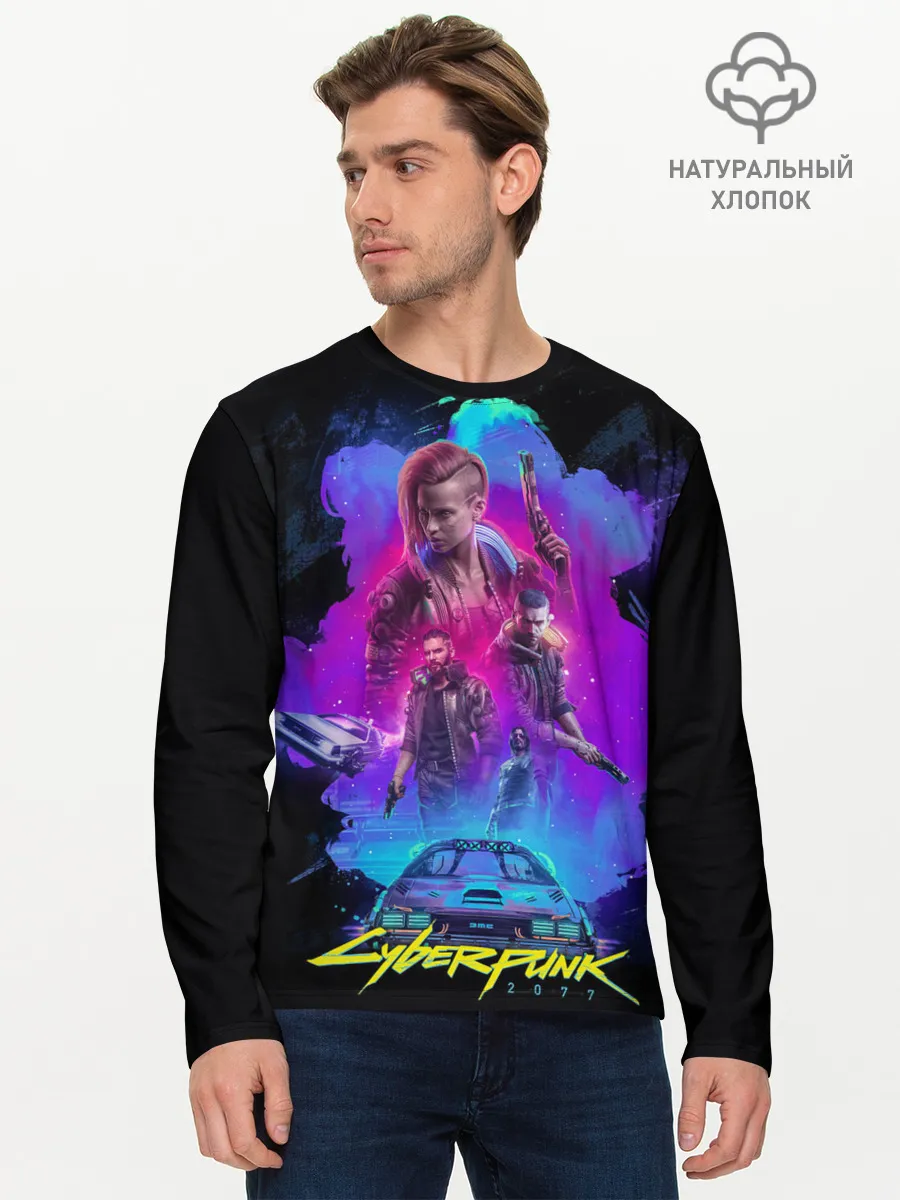 Мужской лонгслив базовый / Cyberpunk 2077