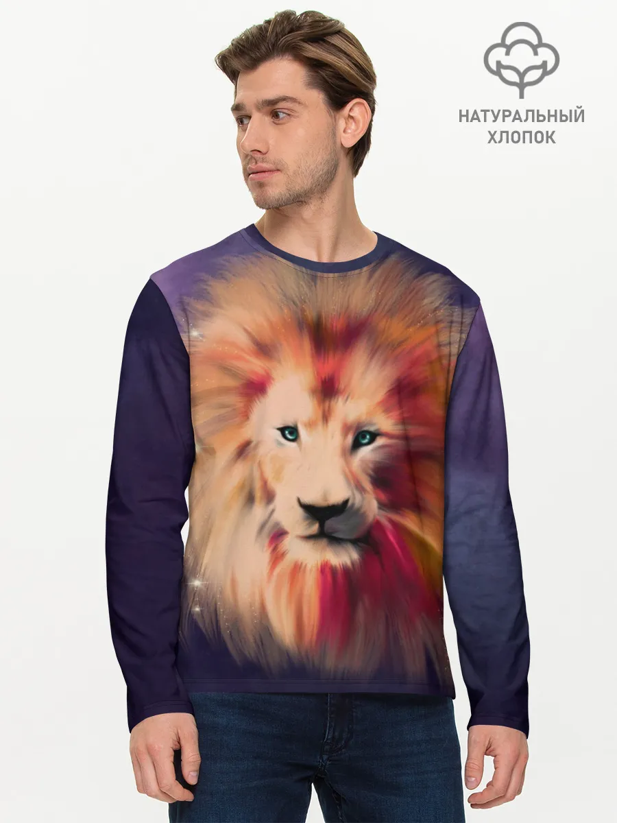 Мужской лонгслив базовый / Space Lion
