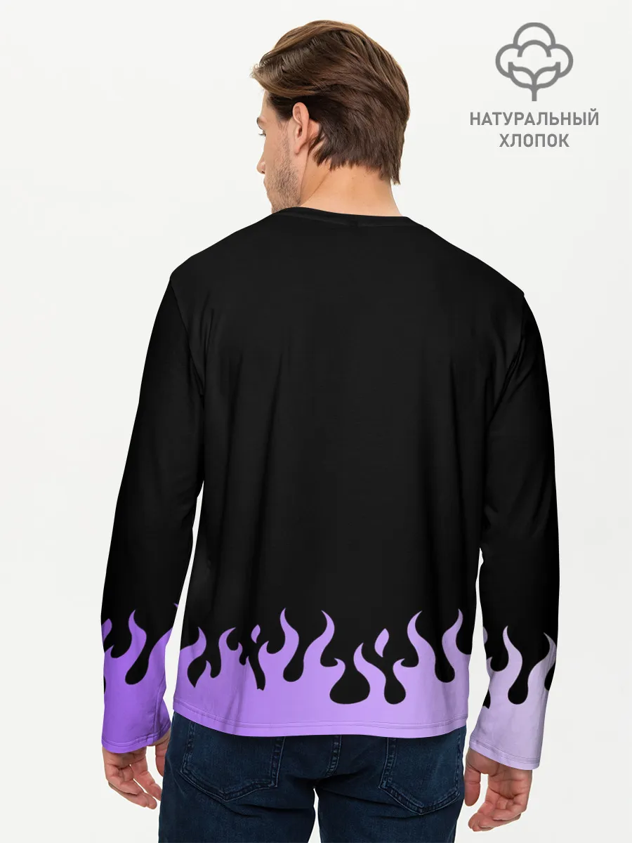 Мужской лонгслив базовый / Дракон и огонь