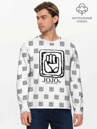 Мужской лонгслив базовый / Лого джоджо белый