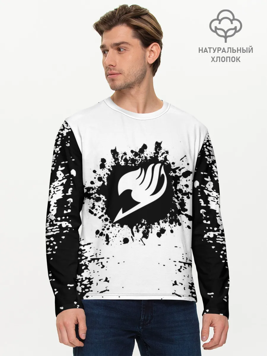 Мужской лонгслив базовый / Хвост Феи монохромный