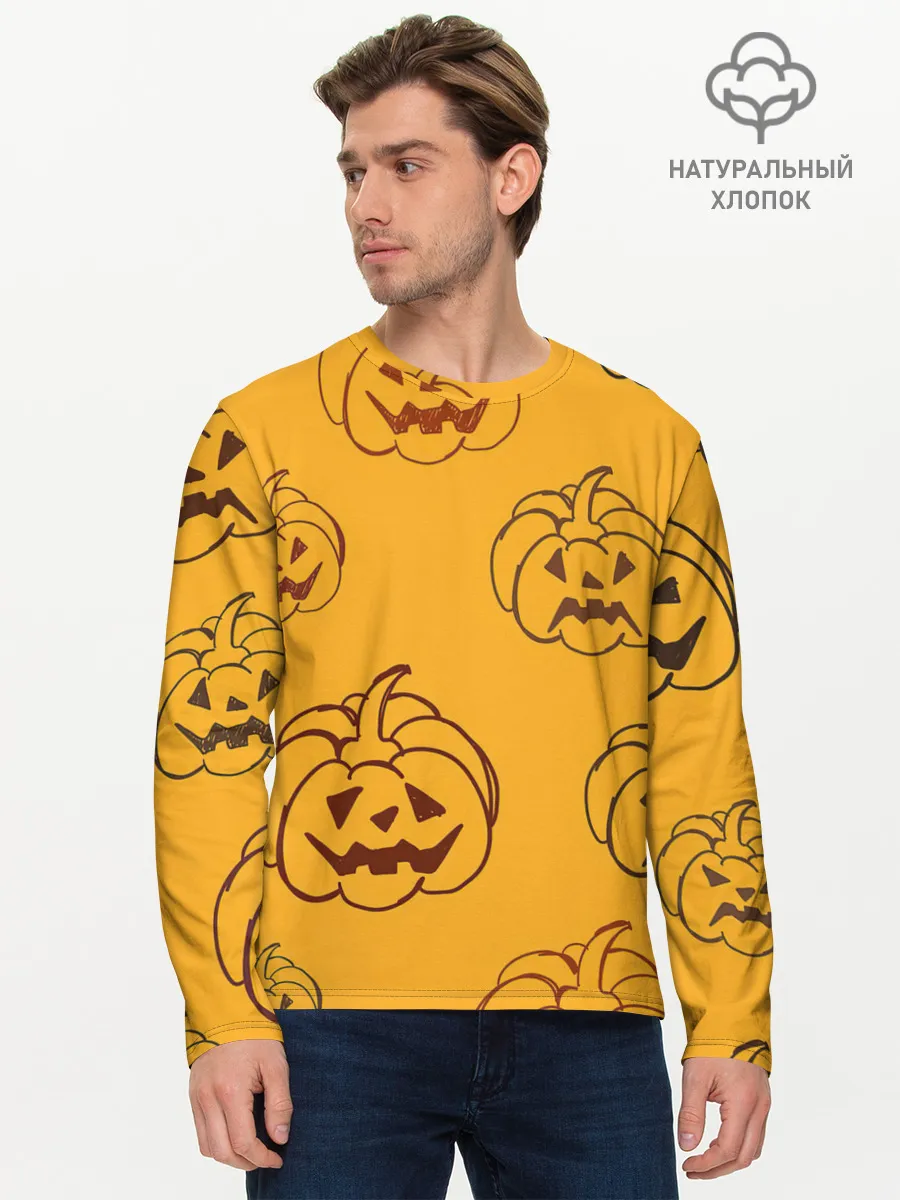 Мужской лонгслив базовый / Тыквы