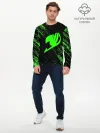 Мужской лонгслив базовый / Хвост Феи зеленая диагональ
