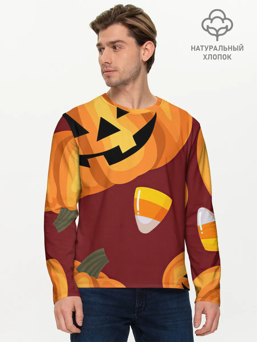 Мужской лонгслив базовый / Сладкие хэллоуин