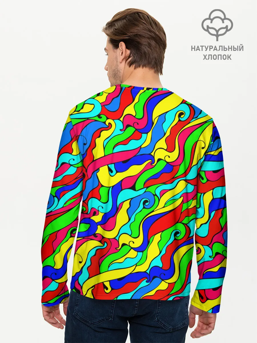 Мужской лонгслив базовый / Красочные узоры/абстракционизм