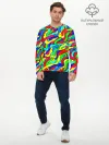Мужской лонгслив базовый / Красочные узоры/абстракционизм